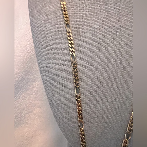 Heavy Vintage Unisex Monet Gold Filled Figaro Link Chain Necklace - Picture 2 of 7